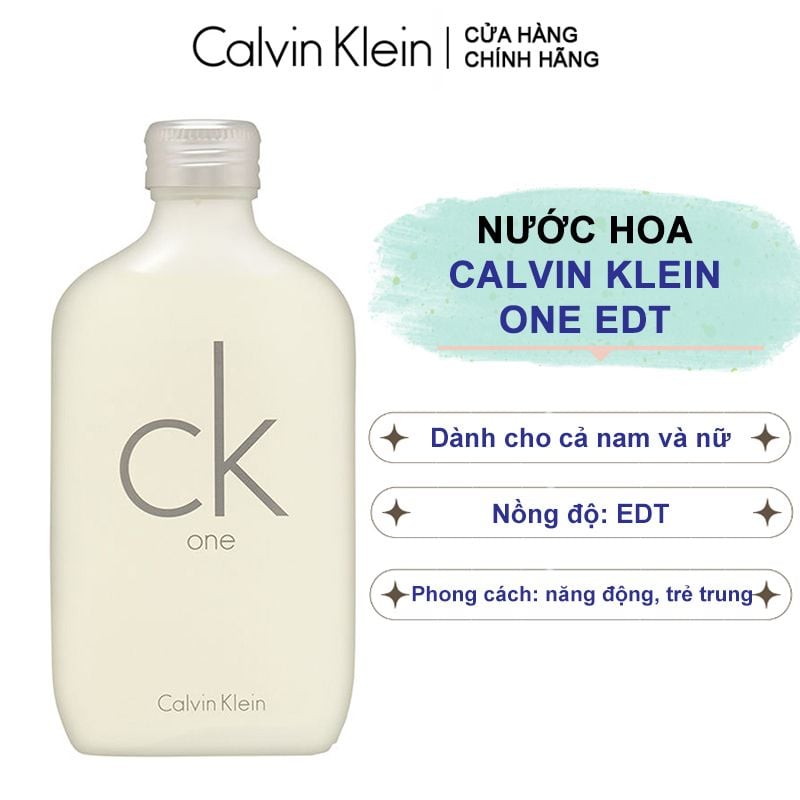 Nước Hoa Cao Cấp Hương Thơm Dành Cho Nam Và Nữ Trẻ Trung, Năng Động Calvin Klein One EDT - Trắng