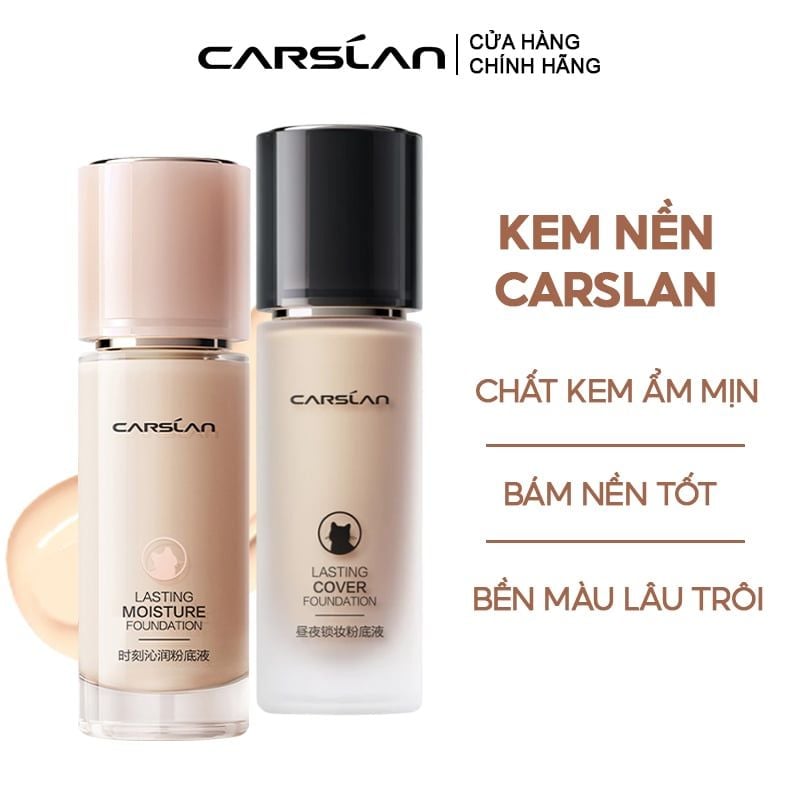 Kem Nền Carslan Dưỡng Ẩm, Kiềm Dầu Lâu Trôi Lasting Foundation 30g
