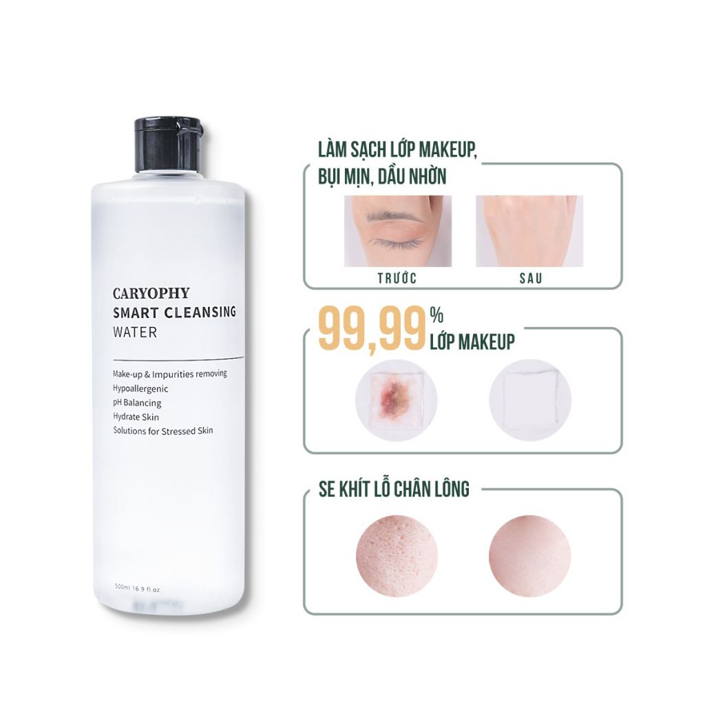 Nước Tẩy Trang Caryophy Dành Cho Da Dầu Mụn Smart Cleansing Water