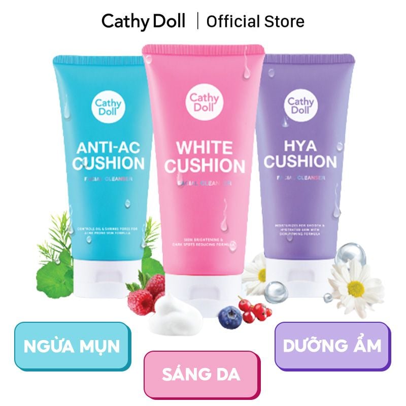 Sữa Rửa Mặt Tạo Bọt Giúp Làm Sạch Sâu Cathy Doll Cushion Facial Foam Cleanser 120ml