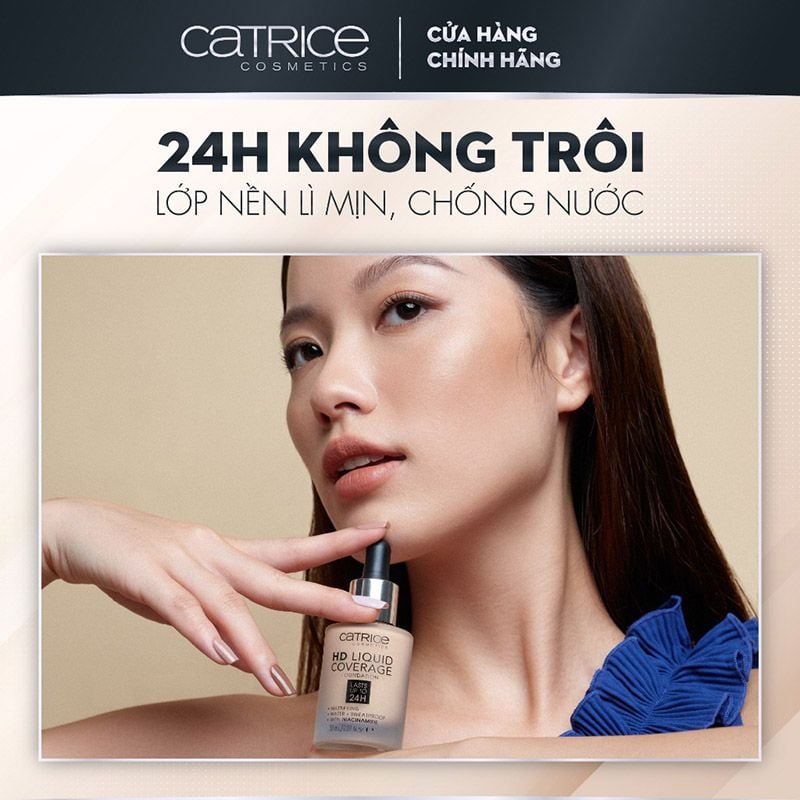 Kem Nền Kiềm Dầu, Che Phủ Tự Nhiên Catrice HD Liquid Coverage Foundation 30ml