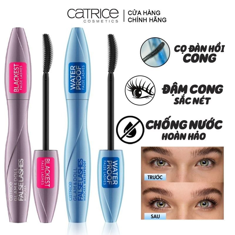 Mascara Giúp Làm Dày Mi, Chống Thấm Nước Catrice Glam&Doll False Lashes Mascara 10ml