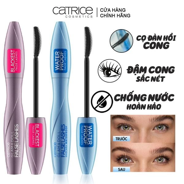 Mascara Giúp Làm Dày Mi, Chống Thấm Nước Catrice Glam&Doll False Lashes Mascara 10ml
