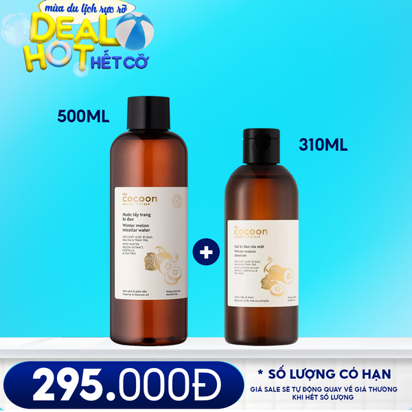 Nước Tẩy Trang Thuần Chay Làm Sạch Dịu Nhẹ Chiết Xuất Bí Đao Cocoon Winter Melon Micellar Water