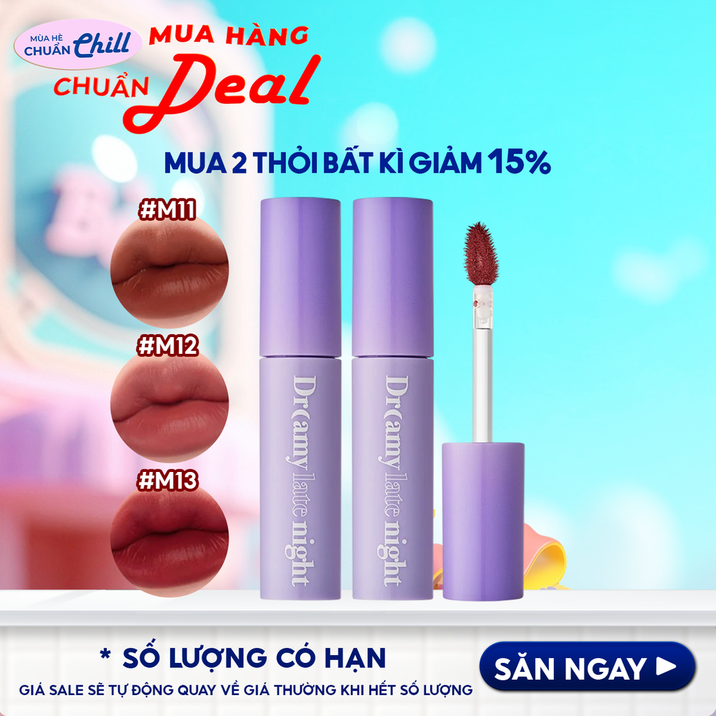 [Màu 9-17] Son Kem Lì, Mịn Mượt Nhẹ Môi Merzy Dreamy Late Night Mellow Tint 4g