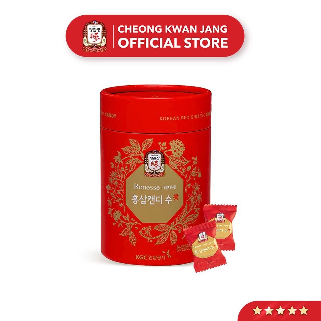 [Hộp 120g] Kẹo Hồng Sâm Không Đường KGC Korean Red Ginseng Candy Renesse