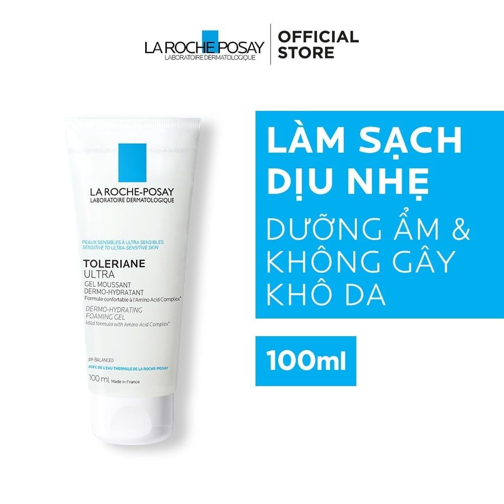 Gel Rửa Mặt La Roche-Posay Làm Sạch Dịu Nhẹ, Dưỡng Ẩm Dành Cho Da Nhạy Cảm Toleriane Ultra Dermo-Hydrating Foaming Gel Amino Acid Cleanser 100ml