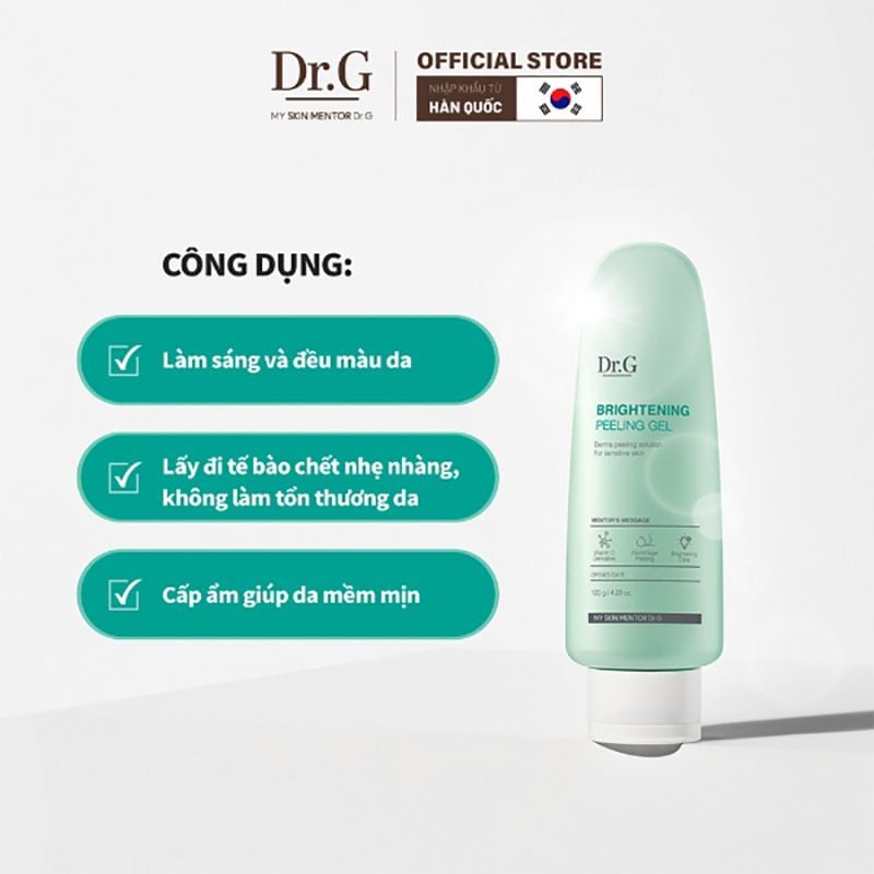 Tẩy Tế Bào Chết Dạng Gel Dịu Nhẹ, Làm Sáng Da Dr.G Brightening Peeling Gel 120g