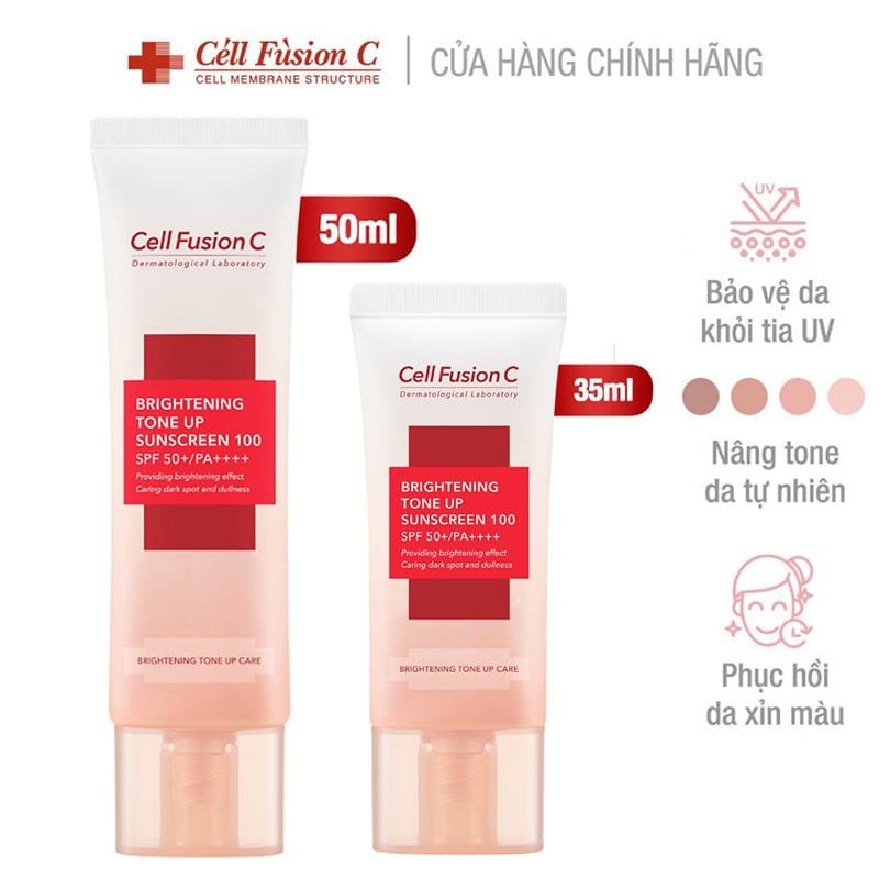 Kem Chống Nắng Nâng Tông, Cải Thiện Độ Đàn Hồi & Nếp Nhăn Cell Fusion C Brightening Tone Up Sunscreen SPF50+/PA++++