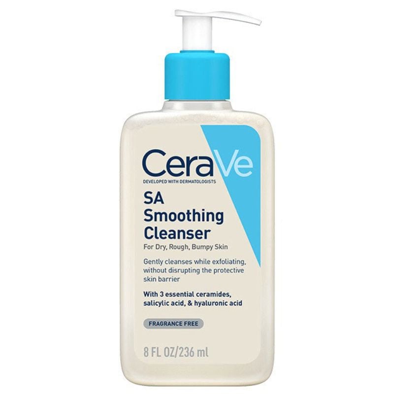 Sữa Rửa Mặt Cerave Làm Sạch Sâu Cho Da Mụn, Tẩy Da Chết Dịu Nhẹ Developed With Dermatologists SA Smoothing Cleanser 236ml