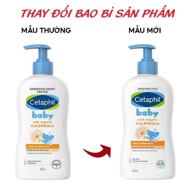 Sữa Tắm Gội Dịu Nhẹ Cho Bé Cetaphil Baby Wash & Shampoo With Organic Calendula 400ml