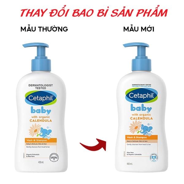  Sữa Tắm Gội Dịu Nhẹ Cho Bé Cetaphil Baby Wash & Shampoo With Organic Calendula 400ml 