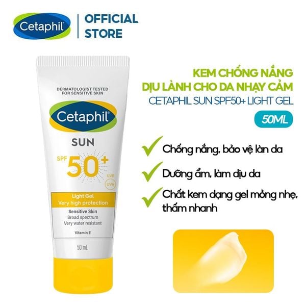 Gel Chống Nắng Dịu Nhẹ Dành Cho Da Nhạy Cảm Cetaphil Sun SPF50+ Light Gel 50ml