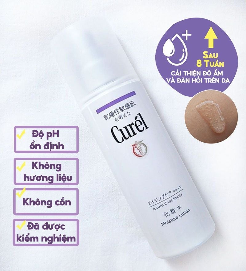 Nước Hoa Hồng Dưỡng Ẩm Chuyên Sâu Cho Da Lão Hóa Curél Aging Care Series Moisture Facial Lotion 140ml