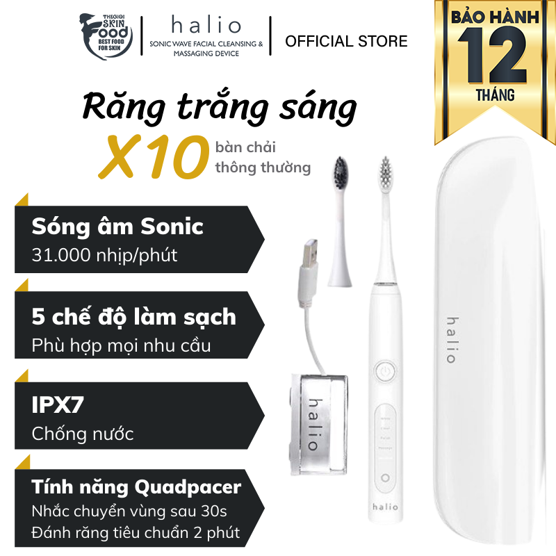 Bàn Chải Điện Halio Sonic Whitening Electric Toothbrush