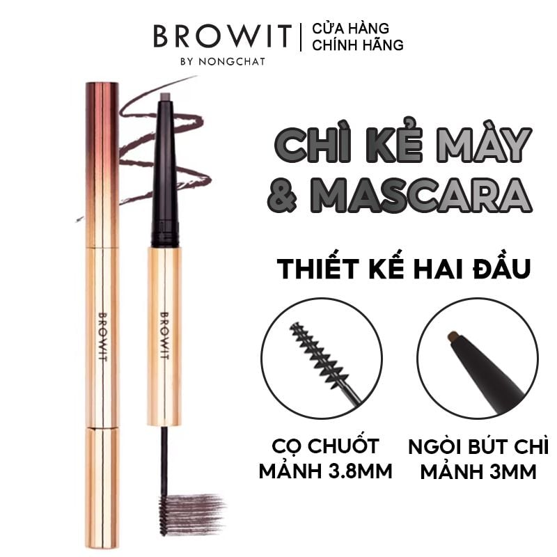 Chì Kẻ Mày Và Mascara 2in1 Lâu Trôi Browit Ultra Fine Duo Eyebrow Pencil & Mascara 0.16g + 1.26g