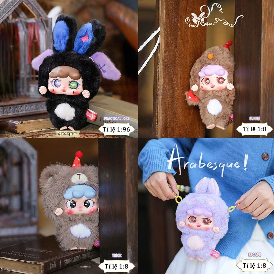 Móc Khóa Gấu Bông Happy Ghost Migo Funny Plush Pendant Blind Box - QZ228