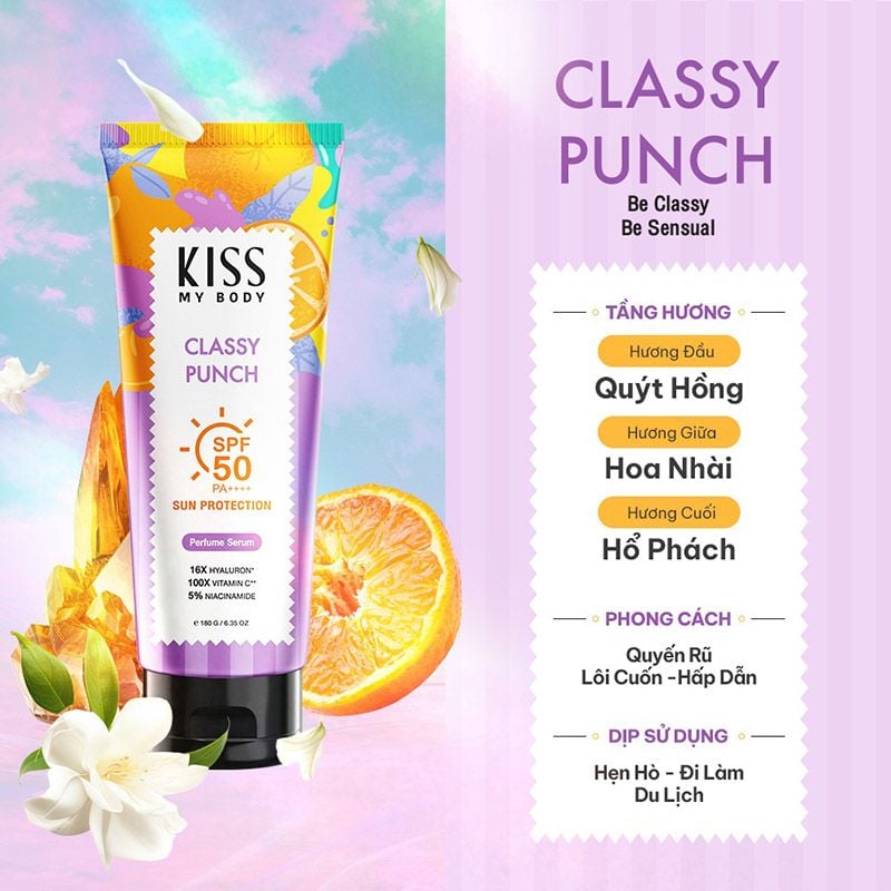Serum Dưỡng Thể Kiss My Body Chống Nắng Hương Nước Hoa Sun Protection Perfume Serum SPF50 PA++++