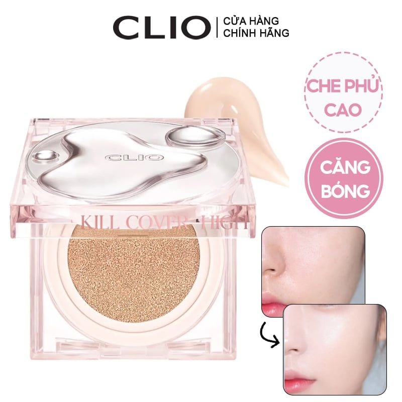 [Kèm lõi] Phấn Nước Căng Bóng, Che Phủ Cao Clio Kill Cover High Glow Cushion SFP50+ PA+++ 15gx2