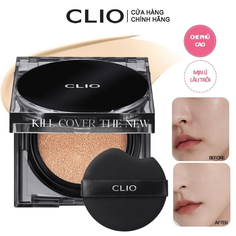 Phấn Nước Che Phủ Cao, Lớp Nền Mịn Lì, Lâu Trôi Clio Kill Cover The New Founwear Cushion SPF50+ PA+++