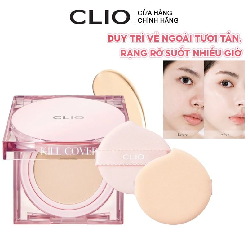 Phấn Nước Che Phủ Mỏng Mịn Clio Kill Cover Mesh Glow Cushion SPF50+ PA++++