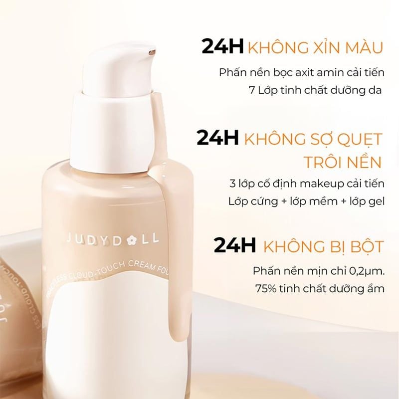 Kem Nền Che Phủ Tốt Judydoll Traceless Cloud-Touch Cream Foundation 30g