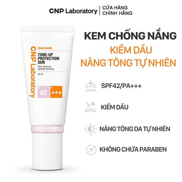 Kem Chống Nắng CNP Kiềm Dầu, Nâng Tông Tone-Up Protection Sun 50ml SPF42/PA+++ 