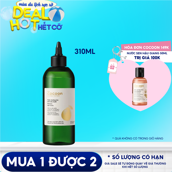 Nước Dưỡng Tóc Hỗ Trợ Giảm Gãy Rụng Và Làm Mềm Tóc Tinh Dầu Bưởi Cocoon Pomelo Hair Tonic 140ml