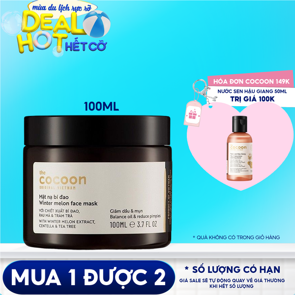 Mặt Nạ Rửa Dành Cho Da Dầu Và Mụn Ẩn Chiết Xuất Bí Đao Cocoon Winter Melon Face Mask