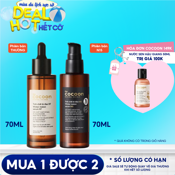 Serum Cocoon Tinh Chất Hỗ Trợ Giảm Mụn, Làm Mờ Vết Thâm Xuất Bí Đao Cocoon Winter Melon Serum 70ml
