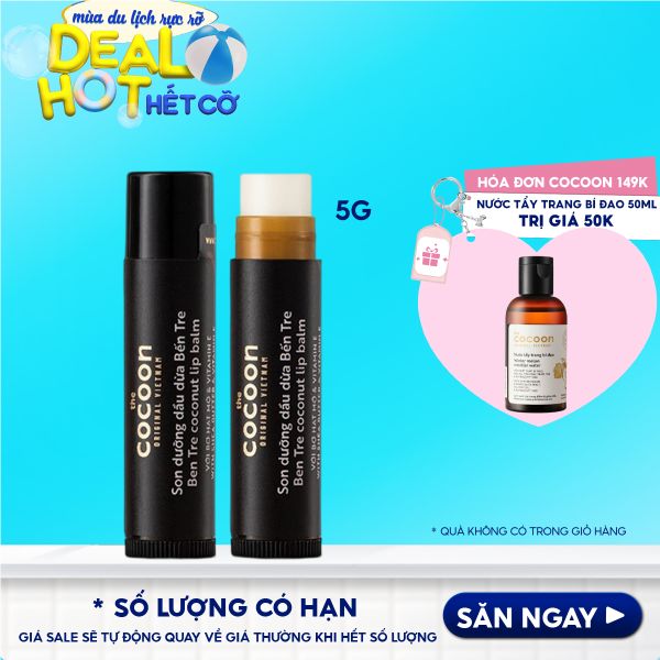 Son Dưỡng Môi Chiết Xuất Dầu Dừa Bến Tre Cocoon Ben Tre Coconut Lip Balm 5g