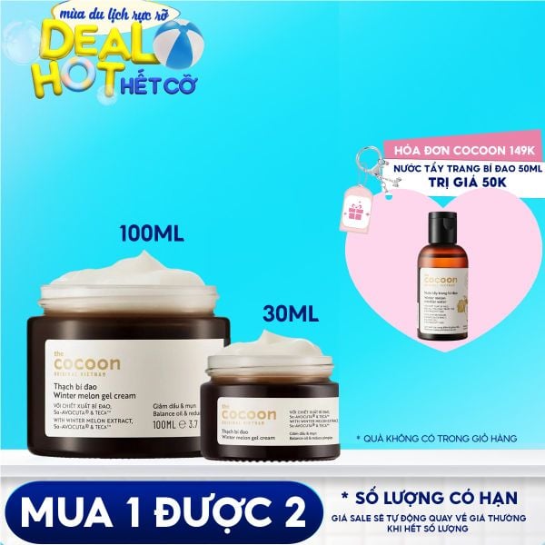 Kem Dưỡng Ẩm & Ngừa Mụn Dạng Thạch Từ Bí Đao Cocoon Winter Melon Gel Cream