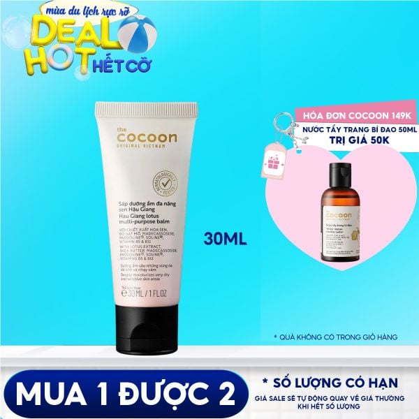 Sáp Dưỡng Ẩm Đa Năng Chiết Xuất Sen Hậu Giang Cocoon Hau Giang Lotus Multi-purpose balm 30ml (Mẫu giẫu nhiên)