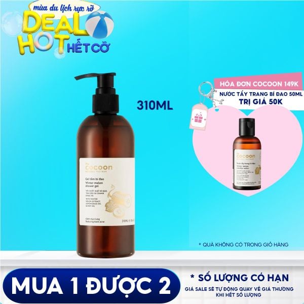 [310ML] Sữa Tắm Dạng Gel Giảm Mụn Vùng Lưng Chiết Xuất Bí Đao Cocoon Winter Melon Shower Gel