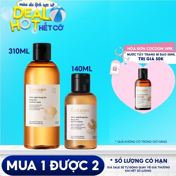 Nước Hoa Hồng Hỗ Trợ Làm Sáng Da Từ Nước Nghệ Hưng Yên Cocoon Hung Yen Turmeric Toner