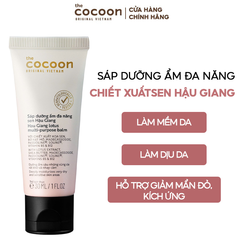 Sáp Dưỡng Ẩm Cocoon Đa Năng Chiết Xuất Sen Hậu Giang Hau Giang Lotus Multi-purpose balm 30ml