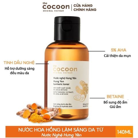 Nước Hoa Hồng Cocoon Hỗ Trợ Làm Sáng Da Từ Nước Nghệ Hưng Yên Hung Yen Turmeric Toner