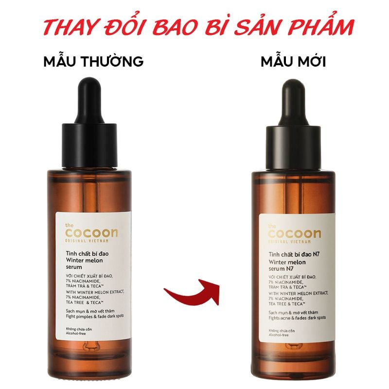 Serum Cocoon Hỗ Trợ Giảm Mụn, Làm Mờ Vết Thâm Xuất Bí Đao Cocoon Winter Melon Serum 70ml