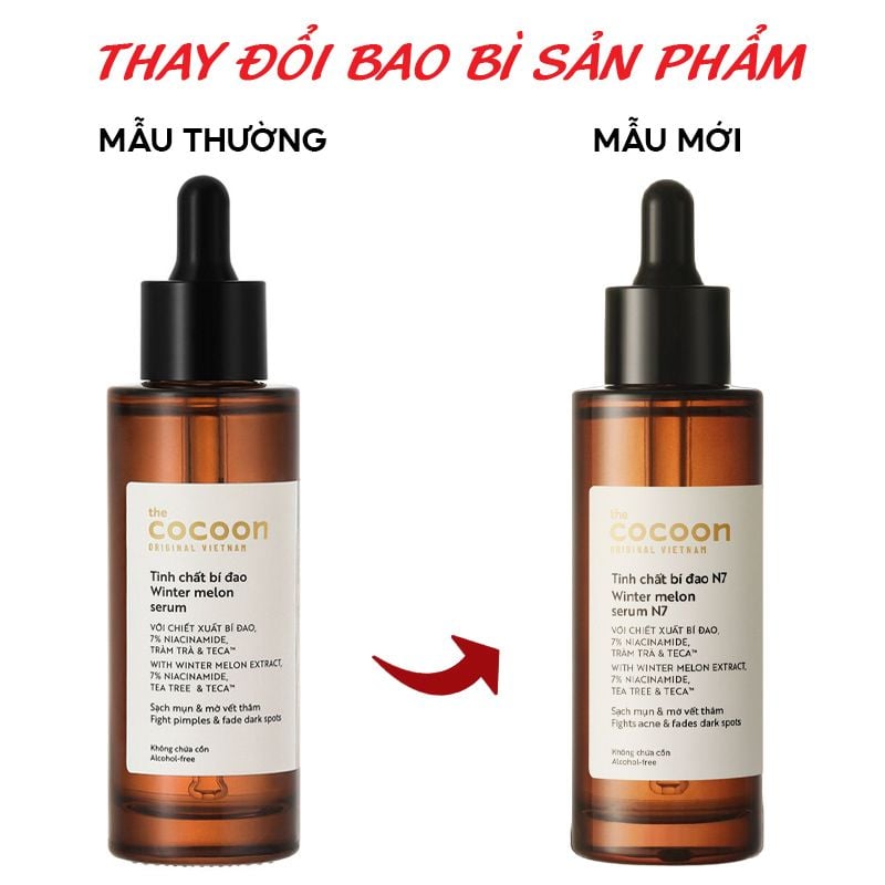 Serum Cocoon Tinh Chất Hỗ Trợ Giảm Mụn, Làm Mờ Vết Thâm Xuất Bí Đao Cocoon Winter Melon Serum 70ml