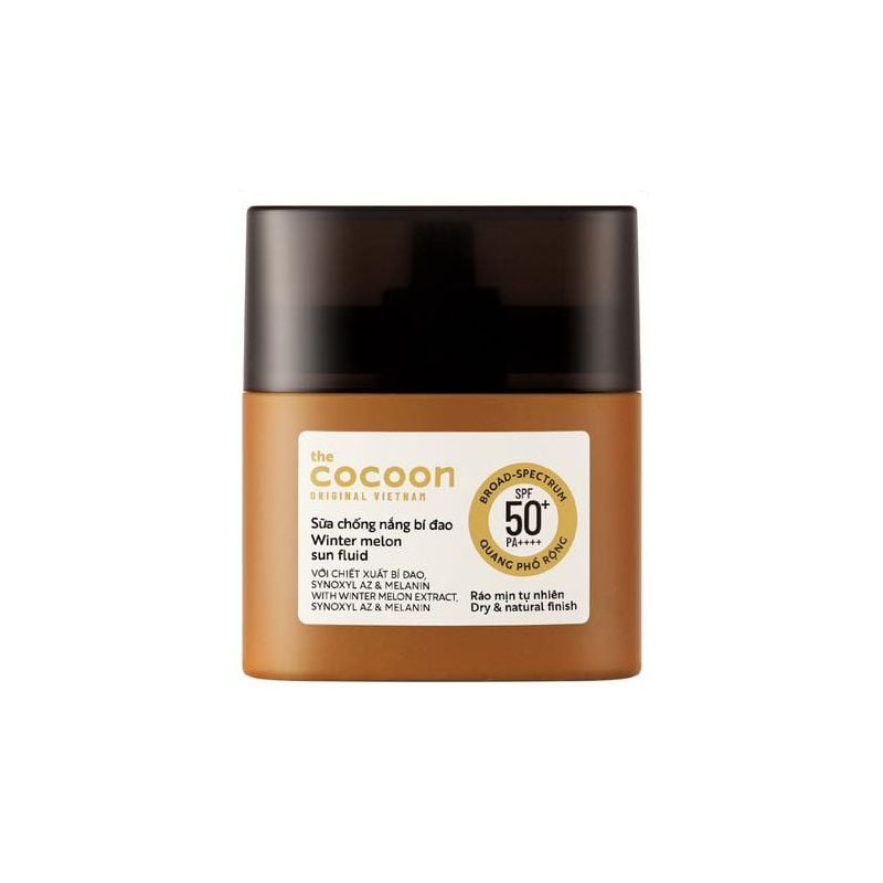 Sữa Chống Nắng Thuần Chay Cocoon Bí Đao Quang Phổ Rộng Winter Melon Sun Fluid Broad-Spectrum SPF 50+ PA++++, UVA – PF 62.6
