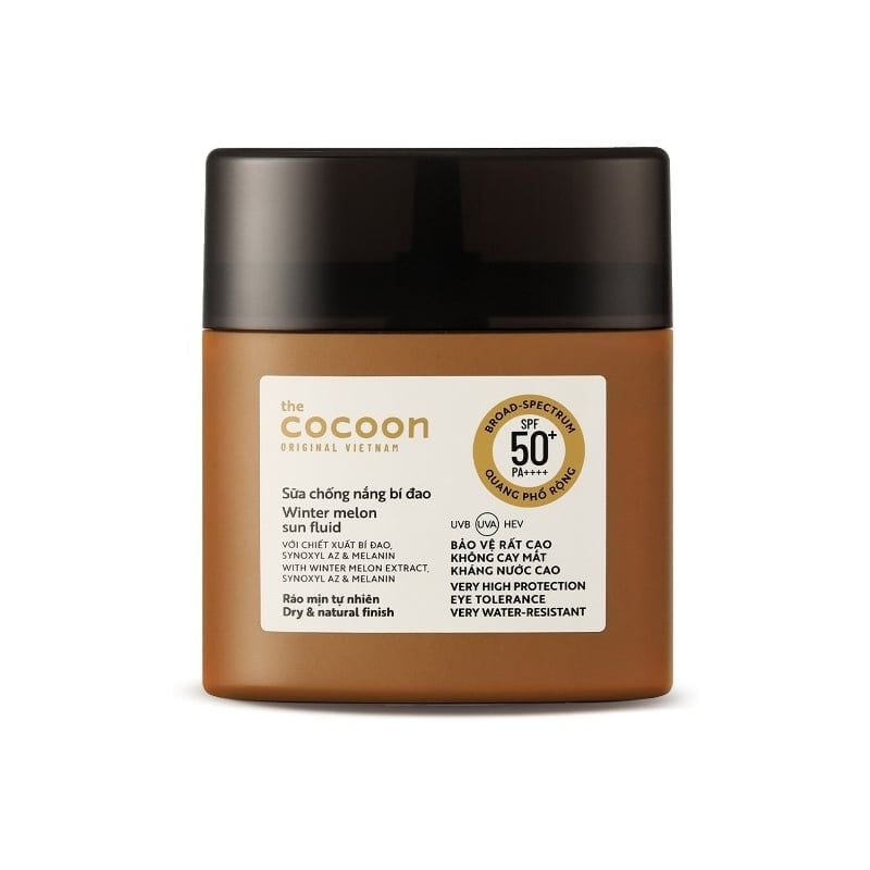 Sữa Chống Nắng Thuần Chay Cocoon Bí Đao Quang Phổ Rộng Winter Melon Sun Fluid Broad-Spectrum SPF 50+ PA++++, UVA – PF 62.6