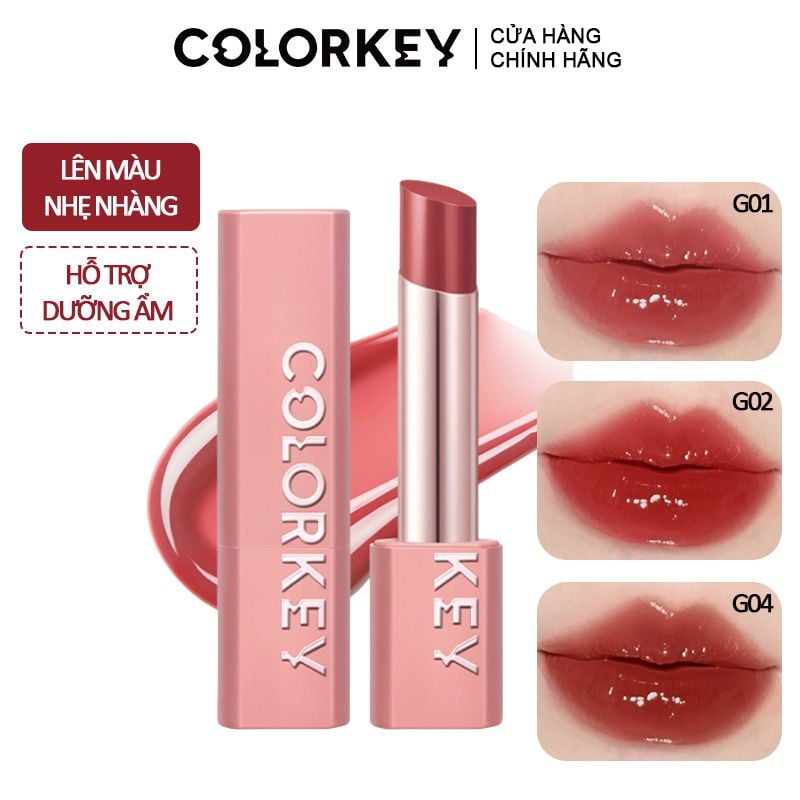 Son Thỏi Có Màu Dưỡng Ẩm, Căng Bóng Môi Colorkey Juicy Glow Lipstick 3g