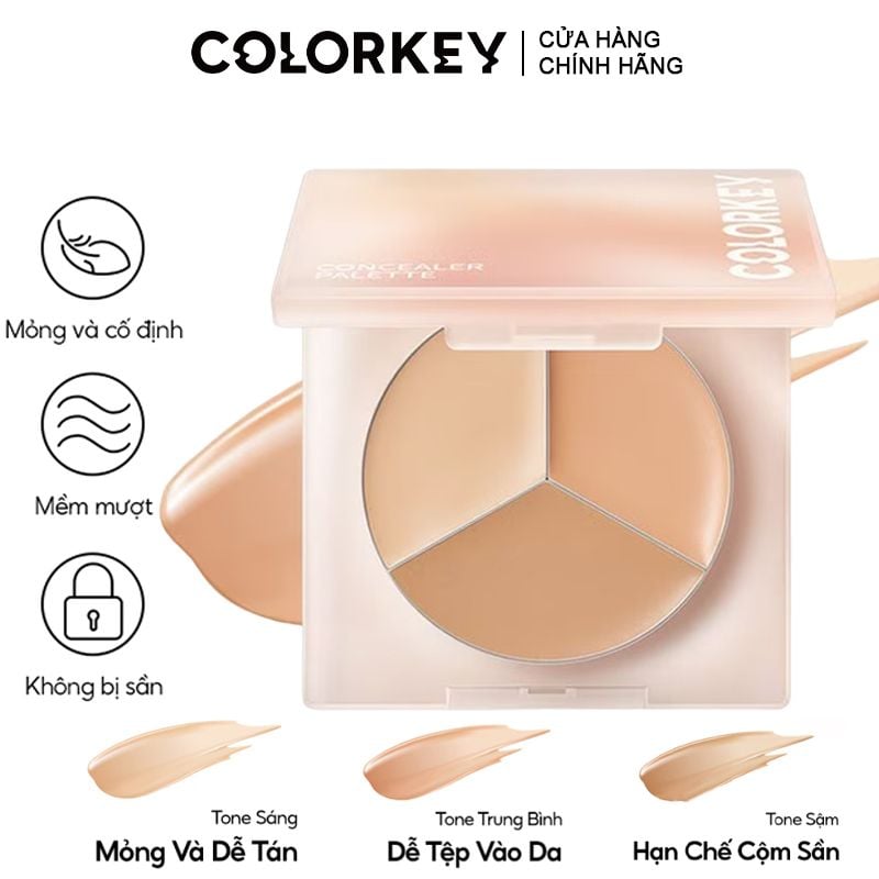 Bảng Che Khuyết Điểm Ba Màu Colorkey Targeting Three-colour Concealer Palette 3.9g