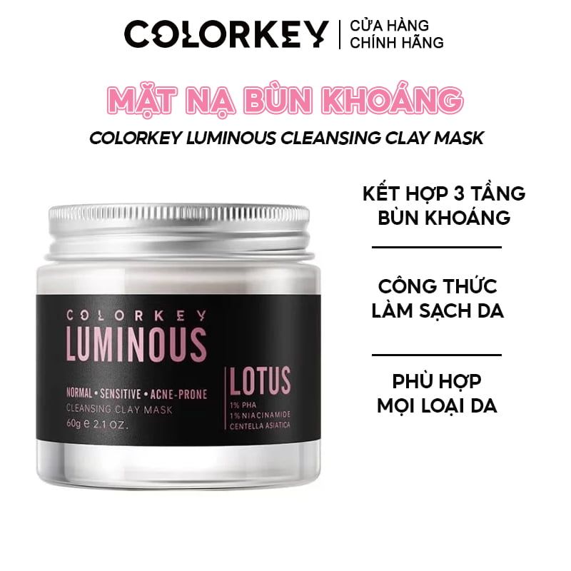 Mặt Nạ Bùn Khoáng Colorkey Làm Sạch Sâu Luminous Cleansing Clay Mask 60g