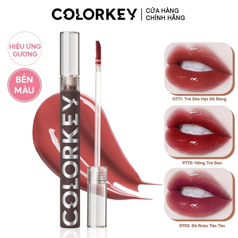 Son Tint Gương Bóng Bền Màu, Lâu Trôi Colorkey Airy Lip Mirror Series 1.7g