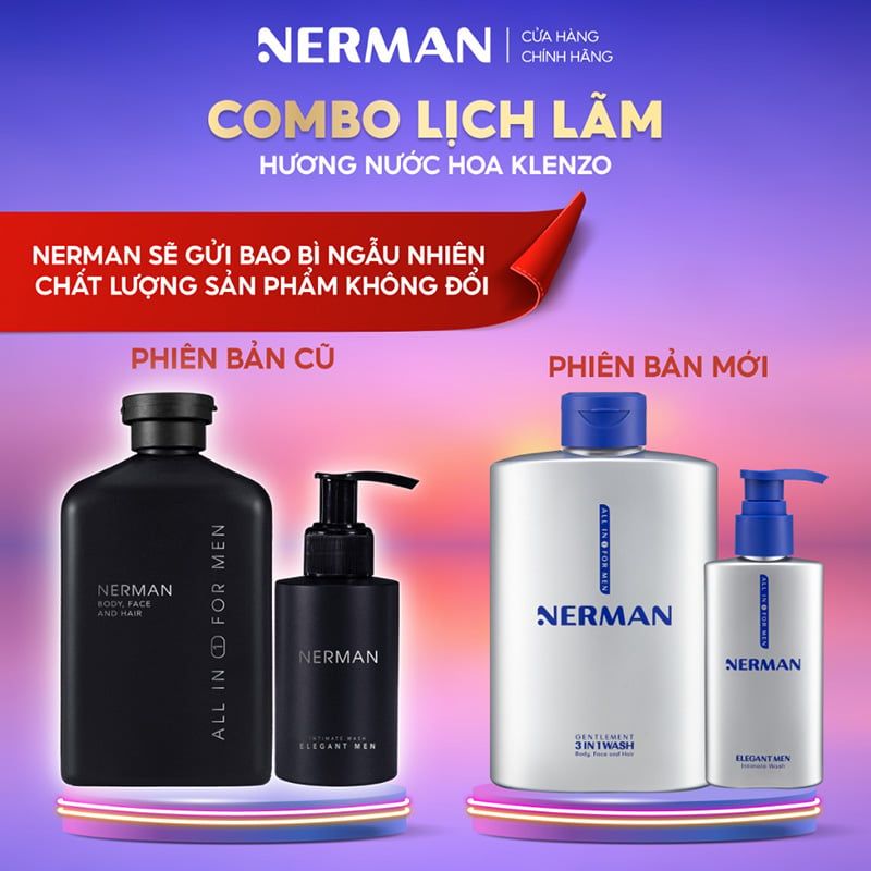 Dung Dịch Vệ Sinh Nam Nerman Perfume Intimate Wash Elegant Men 100ml (Che tên sản phẩm khi giao hàng)