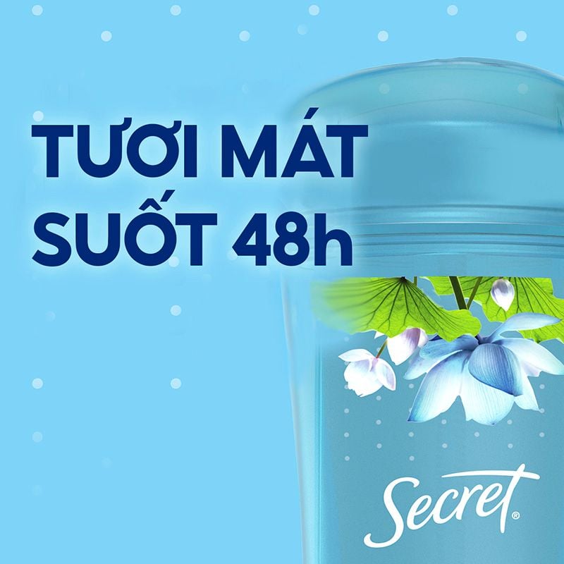 Gel Khử Mùi Và Giảm Tiết Mồ Hôi Dành Cho Nữ Secret Clear gel Cool Waterlily 73gm (hàng sắp về)