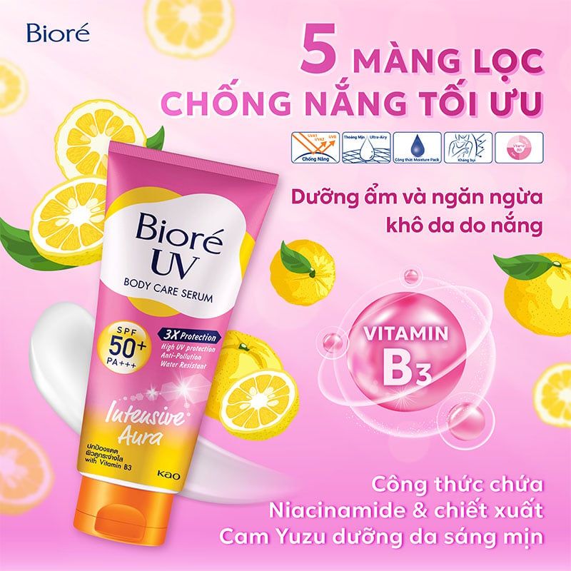 Tinh Chất Dưỡng Thể Chống Nắng, Kháng Bụi Bioré UV Anti-Pollution Body Care Serum SPF50+/PA+++