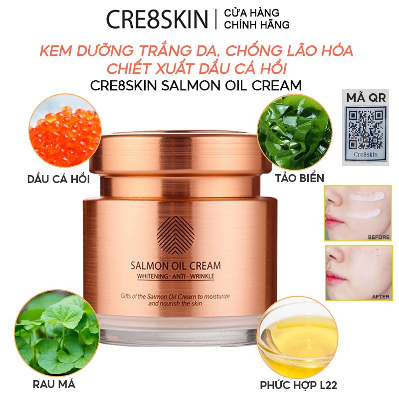 Kem Dưỡng Trắng Da, Ngăn Ngừa Lão Hóa Cre8skin Salmon Oil Cream – THẾ GIỚI SKINFOOD