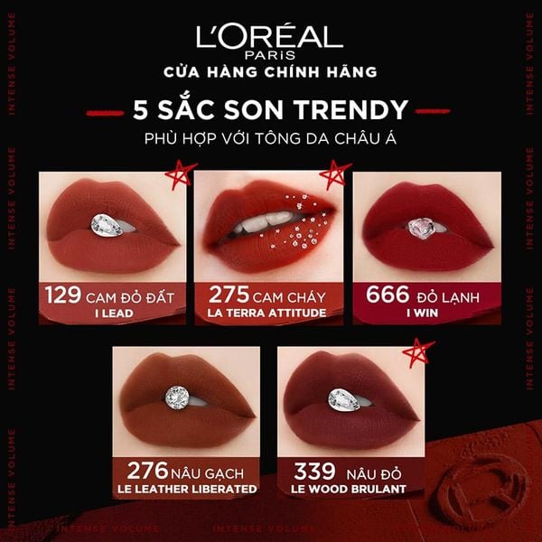  Son Thỏi L'Oreal Mịn Lì, Căng Mướt Color Riche Intense Volume Matte Lipstick 1.7g 